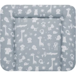 Alvi Cambiador Lámina Suave Animales Del Zoo Azul Empolvado 75 X 85 Cm