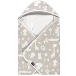 Alvi ® Manta De Viaje Light Animales Del Zoo Taupe 80 X 80 Cm