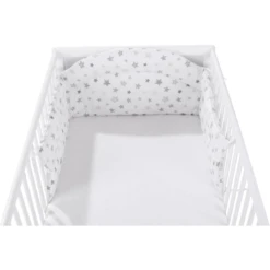 Alvi Protector Acolchado, Estrellas Gris Plateado -Bebé Muebles Tienda alvi protector acolchado estrellas gris plateado a248875 1