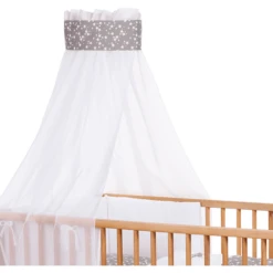 Babybay ® Dosel De Cuna Piqué Con Cinta Estampado Estrella Taupe Estrellas Blanco -Bebé Muebles Tienda babybay dosel de cuna pique con cinta estampado estrella taupe estrellas blanco a311602 4