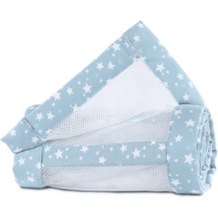 Babybay ® Nido De Malla Piqué Maxi, Box Spring Y Comfort Estrellas Azules Blancas 168x24 Cm -Bebé Muebles Tienda babybay nido de malla pique maxi box spring y comfort estrellas azules blancas 168x24 cm a288002 3