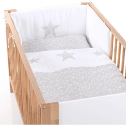 Babybay ® Nido De Pájaros Piqué, Aplicación Blanca Estrella Gris Perla Estrellas Blanco -Bebé Muebles Tienda babybay nido de pajaros pique aplicacion blanca estrella gris perla estrellas blanco a311630 4