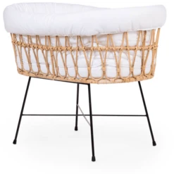 Bebé Muebles Tienda 14 Childhome CHILD HOME Cuna Moisés De Ratán Patas Metálicas Con Colchón Y Nido