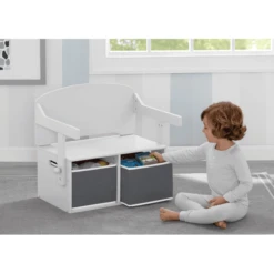 Delta Children Delta Child Ren MySize Banco De Actividades Reversible Con Almacenaje - Blanco -Bebé Muebles Tienda delta child ren mysize banco de actividades reversible con almacenaje blanco a405425 4
