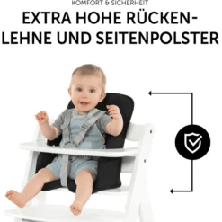 Hauck Cojín Para Trona Alpha Cosy Select Waffle Piqué Black -Bebé Muebles Tienda hauck cojin para trona alpha cosy select waffle pique black a371625 4