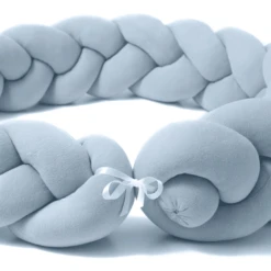 Nordic Coast Company Protector Nido Trenza Jersey Azul Claro -Bebé Muebles Tienda nordic coast company protector nido trenza jersey azul claro a330992 4