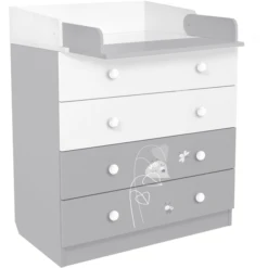 Polini Kids Mueble Cambiador French Amis 1580 Blanco-gris -Bebé Muebles Tienda polini kids mueble cambiador french amis 1580 blanco gris a272382 3