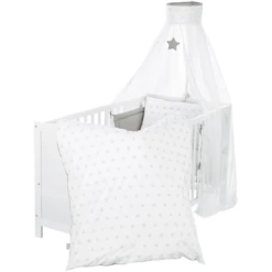 Roba Juego De Cama Infantil 4 Piezas Estrellas Y Lunares 100 X 135 Cm